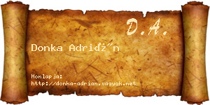 Donka Adrián névjegykártya